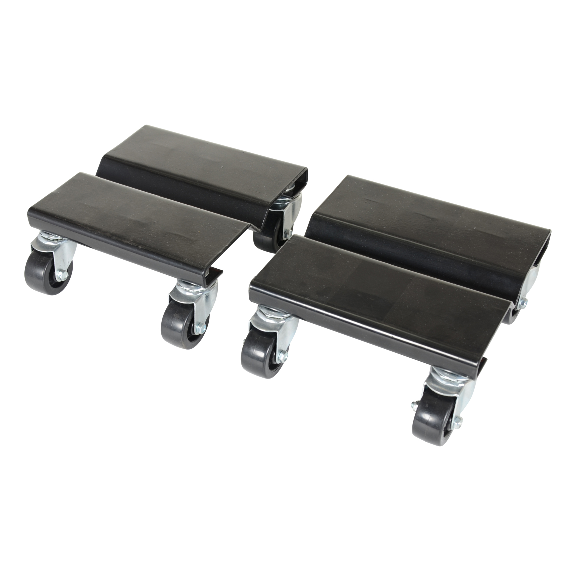 Vestil Steel Dolly Set - 8in. x 8in., 500 lb. Capacity, Hard Rubber Swivel Casters, Black, Model# SDOL-2